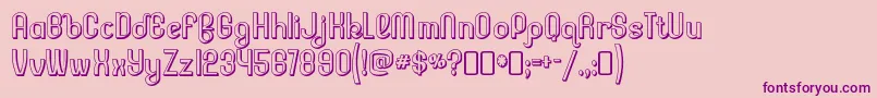 LesserconcernshadowRegular Font – Purple Fonts on Pink Background