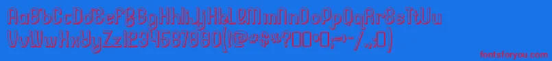 LesserconcernshadowRegular Font – Red Fonts on Blue Background