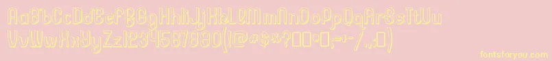 LesserconcernshadowRegular Font – Yellow Fonts on Pink Background
