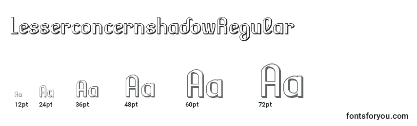 LesserconcernshadowRegular Font Sizes