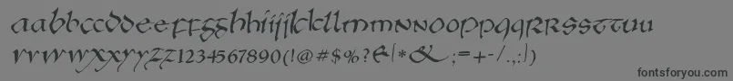 フォントAnglosaxonitalic – 黒い文字の灰色の背景