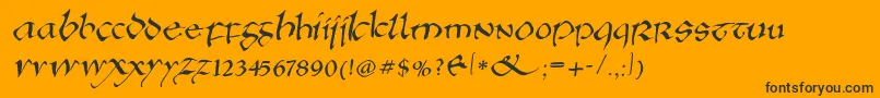 Anglosaxonitalic Font – Black Fonts on Orange Background