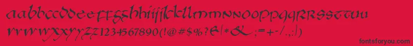 Anglosaxonitalic Font – Black Fonts on Red Background