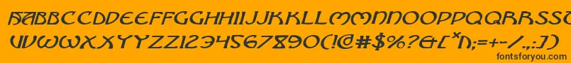 BrinAthynExpandedItalic Font – Black Fonts on Orange Background