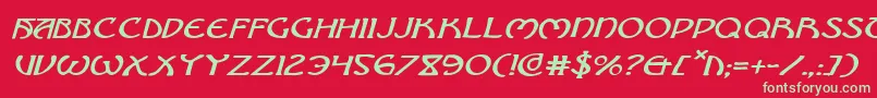 フォントBrinAthynExpandedItalic – 赤い背景に緑の文字