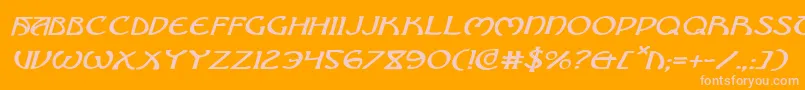 BrinAthynExpandedItalic Font – Pink Fonts on Orange Background