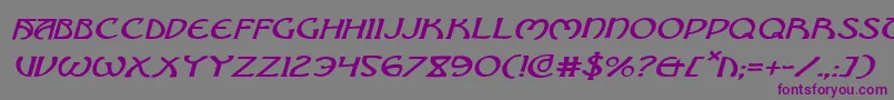 BrinAthynExpandedItalic-Schriftart – Violette Schriften auf grauem Hintergrund