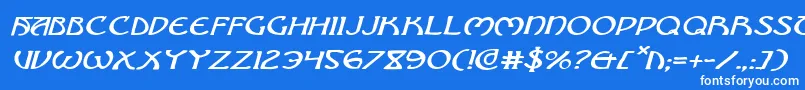 フォントBrinAthynExpandedItalic – 青い背景に白い文字