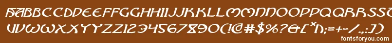 BrinAthynExpandedItalic Font – White Fonts on Brown Background