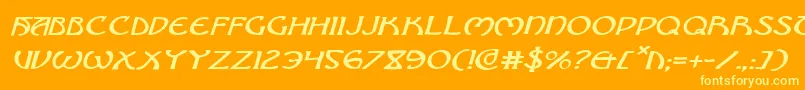 Шрифт BrinAthynExpandedItalic – жёлтые шрифты на оранжевом фоне