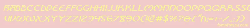 BrinAthynExpandedItalic Font – Yellow Fonts on Pink Background