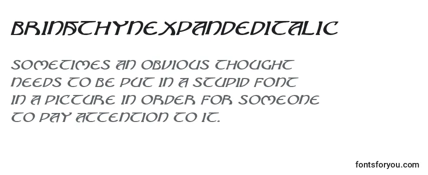 Обзор шрифта BrinAthynExpandedItalic