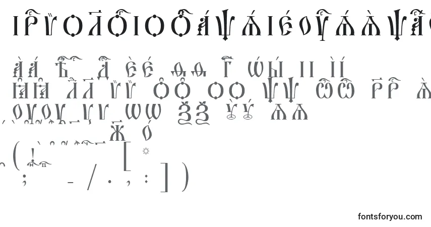 Шрифт IrmologionCapsIeucsSpacedout – алфавит, цифры, специальные символы