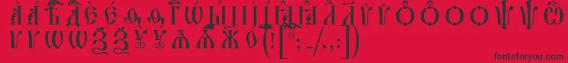 IrmologionCapsIeucsSpacedout Font – Black Fonts on Red Background