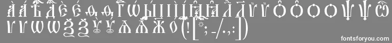 fuente IrmologionCapsIeucsSpacedout – Fuentes Blancas Sobre Fondo Gris