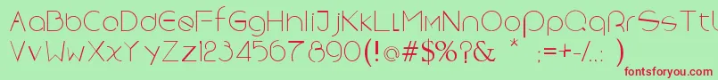 SpaceXrebron Font – Red Fonts on Green Background