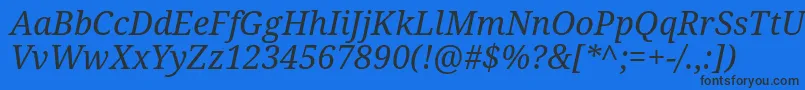 DroidSerifItalic Font – Black Fonts on Blue Background