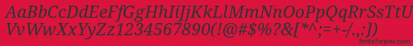 DroidSerifItalic Font – Black Fonts on Red Background
