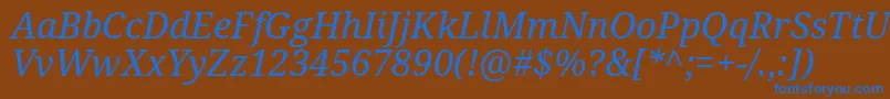 DroidSerifItalic Font – Blue Fonts on Brown Background