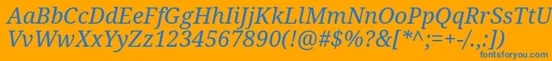 DroidSerifItalic Font – Blue Fonts on Orange Background