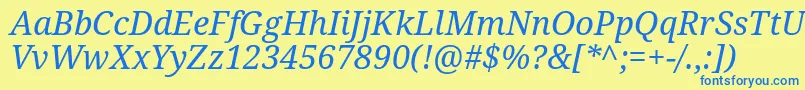 DroidSerifItalic Font – Blue Fonts on Yellow Background