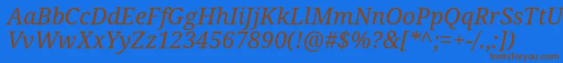 DroidSerifItalic Font – Brown Fonts on Blue Background
