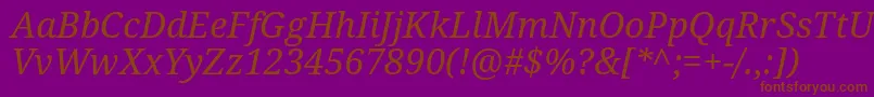 DroidSerifItalic Font – Brown Fonts on Purple Background