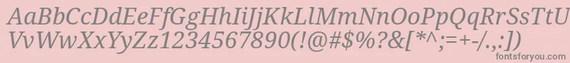 DroidSerifItalic Font – Gray Fonts on Pink Background