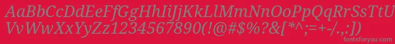 DroidSerifItalic Font – Gray Fonts on Red Background