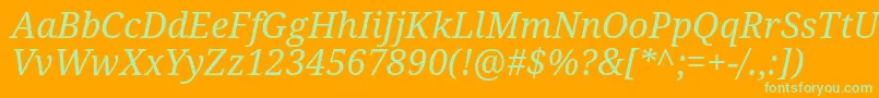 DroidSerifItalic Font – Green Fonts on Orange Background