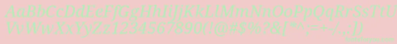 DroidSerifItalic Font – Green Fonts on Pink Background