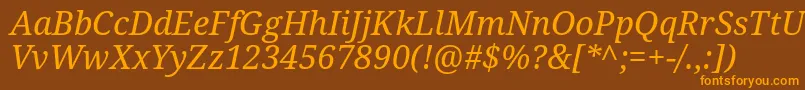 DroidSerifItalic Font – Orange Fonts on Brown Background