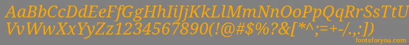 DroidSerifItalic Font – Orange Fonts on Gray Background