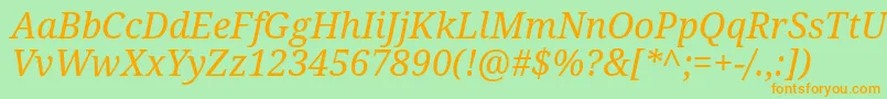 DroidSerifItalic Font – Orange Fonts on Green Background