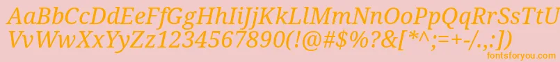 DroidSerifItalic Font – Orange Fonts on Pink Background