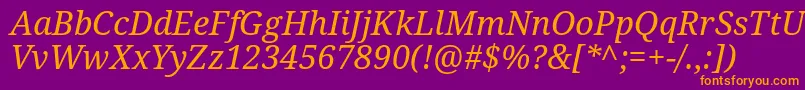 DroidSerifItalic Font – Orange Fonts on Purple Background