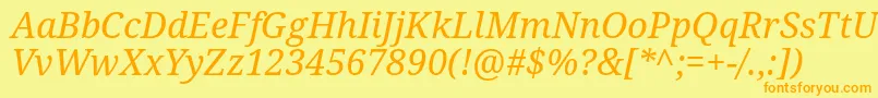 DroidSerifItalic Font – Orange Fonts on Yellow Background