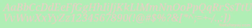 DroidSerifItalic Font – Pink Fonts on Green Background