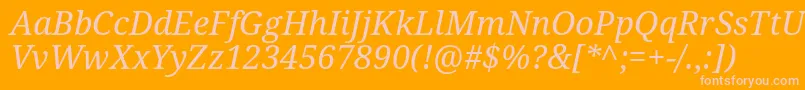 DroidSerifItalic Font – Pink Fonts on Orange Background