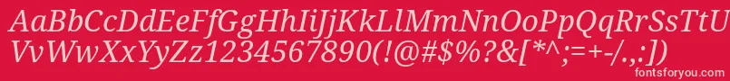 DroidSerifItalic Font – Pink Fonts on Red Background