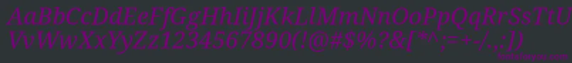 DroidSerifItalic Font – Purple Fonts on Black Background