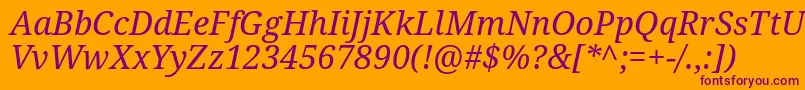 DroidSerifItalic Font – Purple Fonts on Orange Background