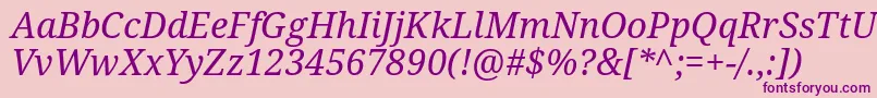 DroidSerifItalic Font – Purple Fonts on Pink Background
