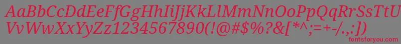 DroidSerifItalic Font – Red Fonts on Gray Background