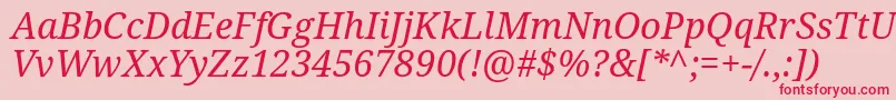DroidSerifItalic Font – Red Fonts on Pink Background