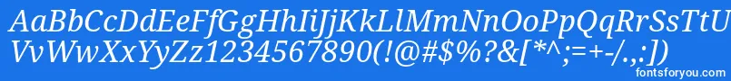 DroidSerifItalic Font – White Fonts on Blue Background