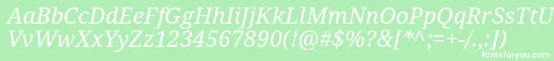 DroidSerifItalic Font – White Fonts on Green Background
