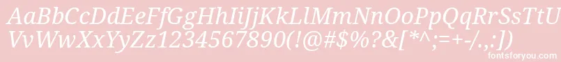 DroidSerifItalic Font – White Fonts on Pink Background