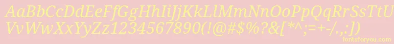 DroidSerifItalic Font – Yellow Fonts on Pink Background