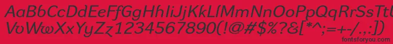 DynagroteskrxeItalic Font – Black Fonts on Red Background